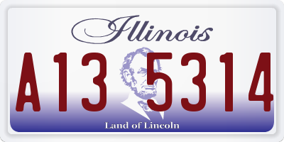 IL license plate A135314