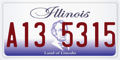 IL license plate A135315