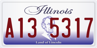 IL license plate A135317
