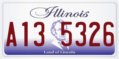 IL license plate A135326