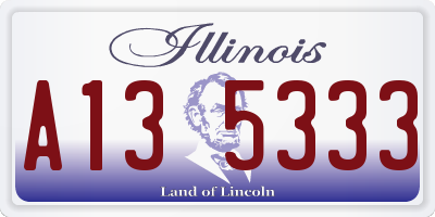 IL license plate A135333