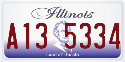 IL license plate A135334