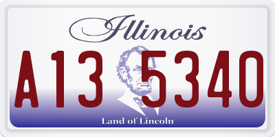 IL license plate A135340