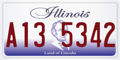 IL license plate A135342