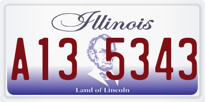 IL license plate A135343