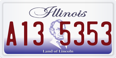 IL license plate A135353