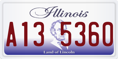 IL license plate A135360