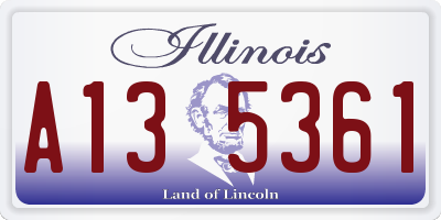 IL license plate A135361