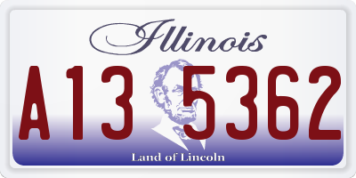 IL license plate A135362
