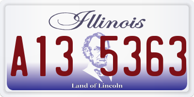IL license plate A135363