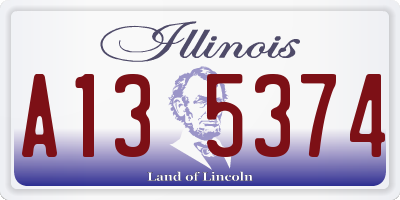 IL license plate A135374