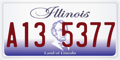 IL license plate A135377