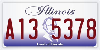 IL license plate A135378