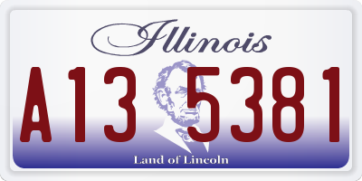 IL license plate A135381
