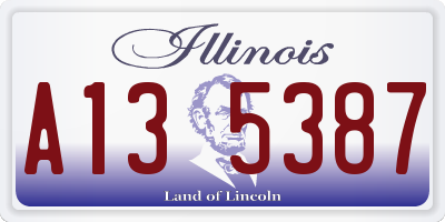 IL license plate A135387
