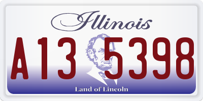 IL license plate A135398