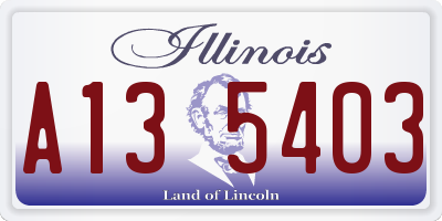 IL license plate A135403
