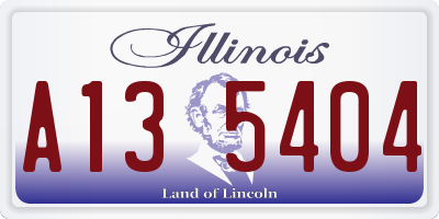 IL license plate A135404