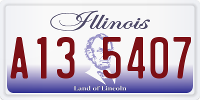 IL license plate A135407