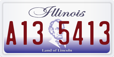 IL license plate A135413