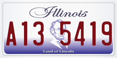 IL license plate A135419