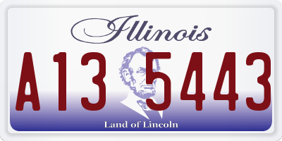 IL license plate A135443
