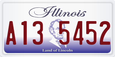 IL license plate A135452