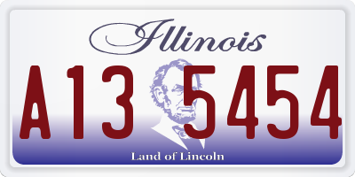 IL license plate A135454
