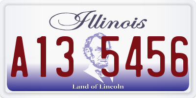 IL license plate A135456