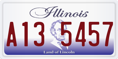 IL license plate A135457