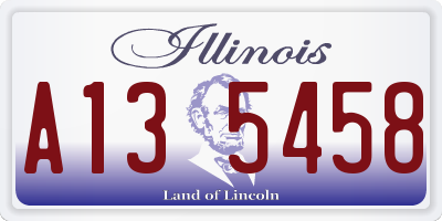 IL license plate A135458