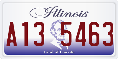IL license plate A135463
