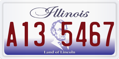 IL license plate A135467