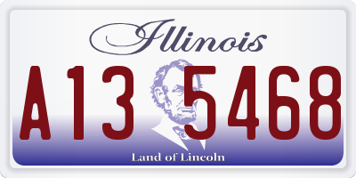 IL license plate A135468