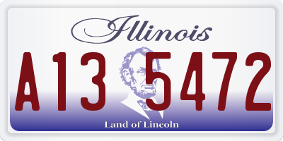IL license plate A135472