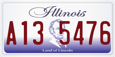 IL license plate A135476