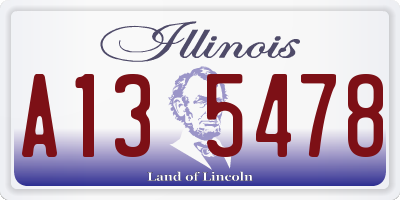 IL license plate A135478