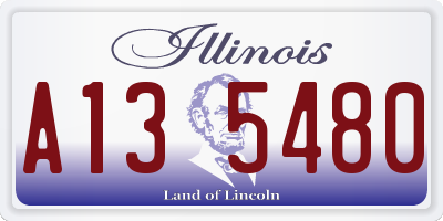 IL license plate A135480