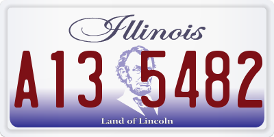 IL license plate A135482
