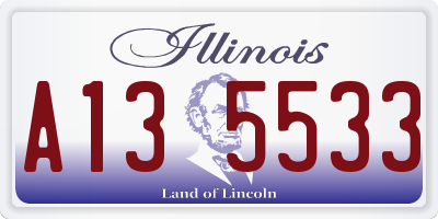 IL license plate A135533