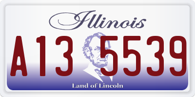 IL license plate A135539