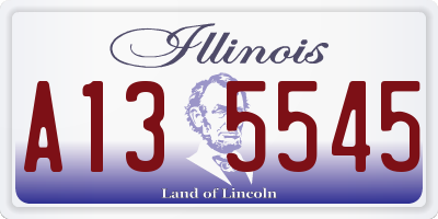 IL license plate A135545