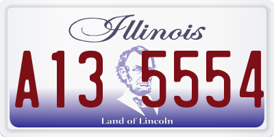 IL license plate A135554