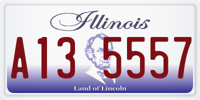 IL license plate A135557