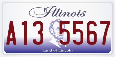 IL license plate A135567