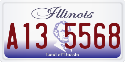 IL license plate A135568
