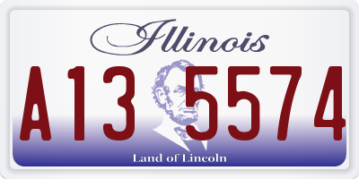 IL license plate A135574