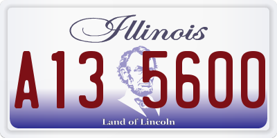 IL license plate A135600