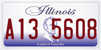 IL license plate A135608