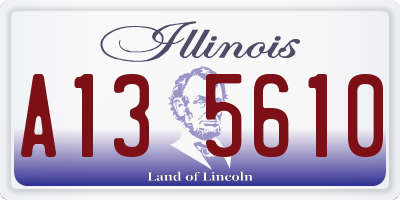 IL license plate A135610